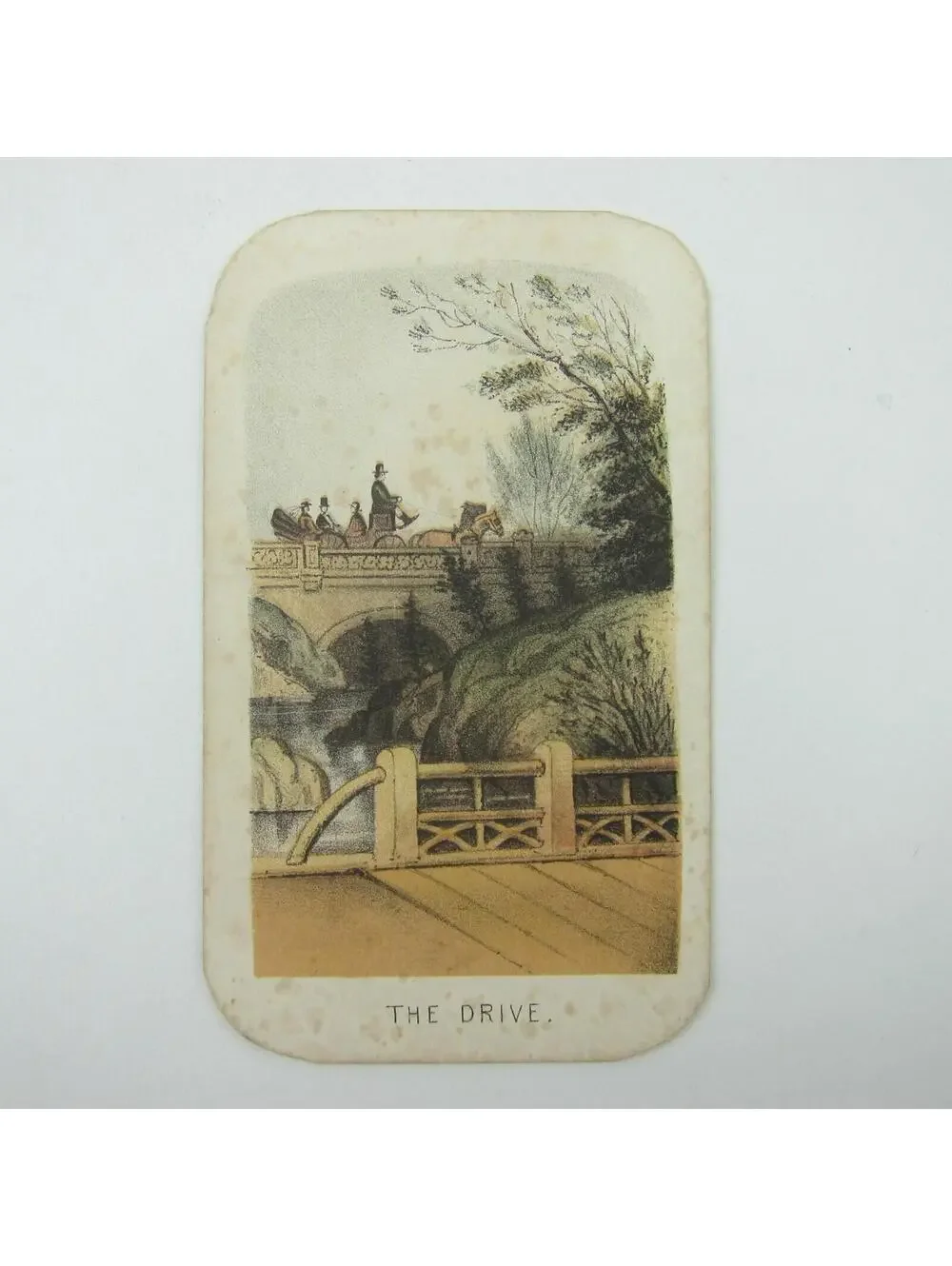 Prang Color Litho Print The Drive Views in Central Park New York Antique 1864